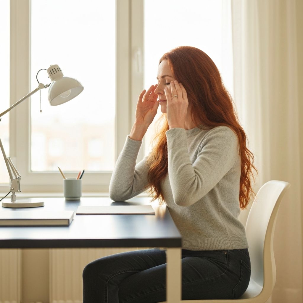 Leichte Augenübung am Schreibtisch